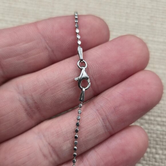 18 Inch Sterling Silver Onyx Heart Love Pendant Necklace A6368 - Picture 5 of 7